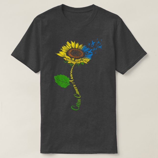 Kolorektaler Krebs Aufklärungsmonat Ribbon Sonnenb T-Shirt (Design vorne)