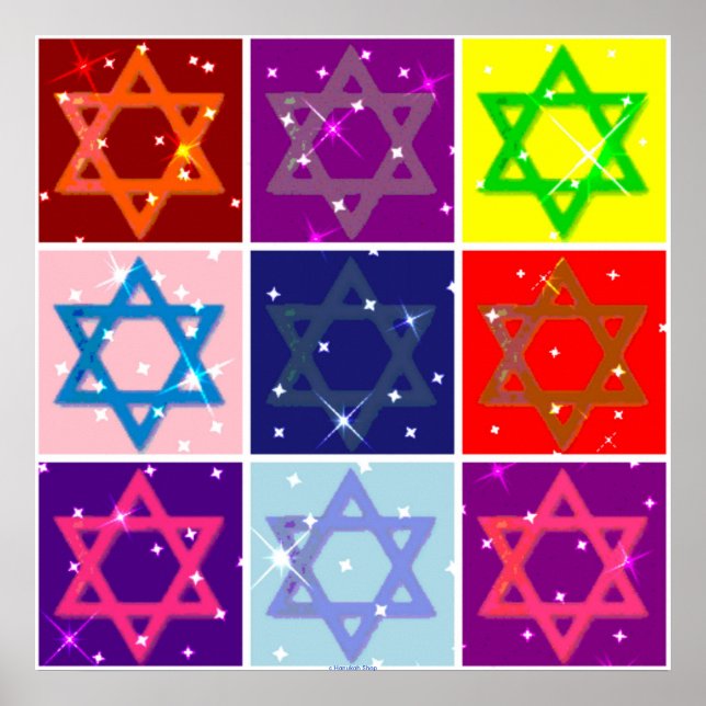 KOLOSSAL POSTER (POP ART JEWISH STARS) (Vorne)