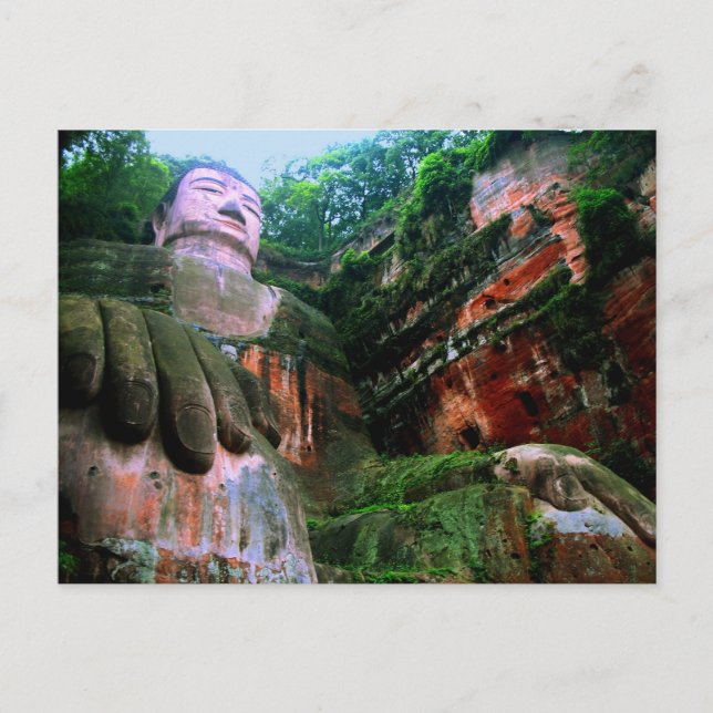 Kolossaler Leshan-Buddha Postkarte (Vorderseite)