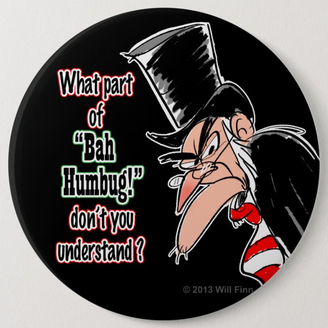 Kolossaler Scrooge Pinback Knopf (Schwarzes) Button (Vorderseite)