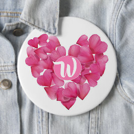 Kolossales Abzeichen mit Rose-Blütenblättern in Mo Button