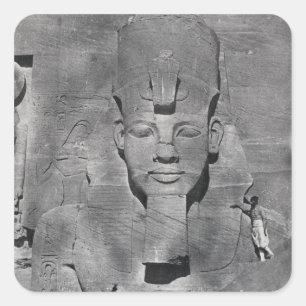 Kolossalstatue von Ramesses II in Abu Simbel, 1850 Quadratischer Aufkleber