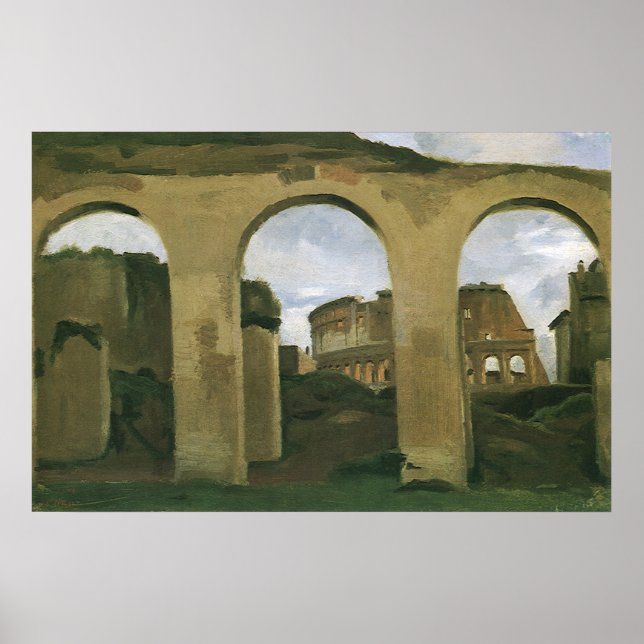Kolosseum durch die Arkaden in Rom, Italien Poster (Vorne)