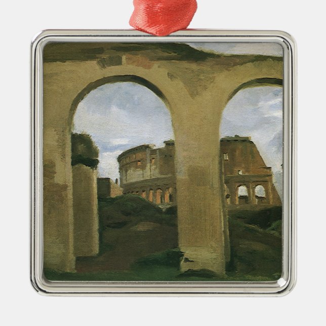 Kolosseum durch die Arkaden in Rom, Italien Silbernes Ornament (Vorne)