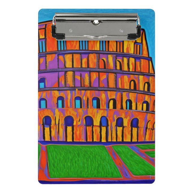 Kolosseum Pop Kunstmalerei Mini Klemmbrett (Vorderseite)