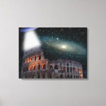 Kolosseum Rom Italien trifft Raum und UFO