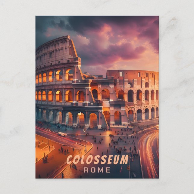 Kolosseum Rom Italien Vintage Travel Postkarte (Vorderseite)