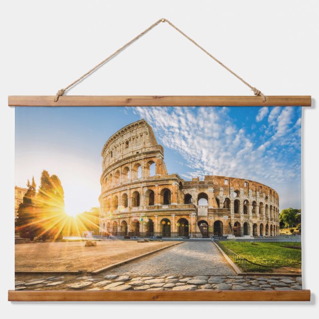 Kolosseum Rom Italien Wandteppich Mit Holzrahmen (Vorne)