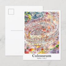 Kolosseum Rom Italien Wasserfarben Sketch Hand zei