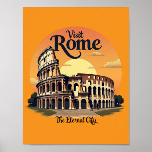 Kolosseum Rom Vintages Design Poster