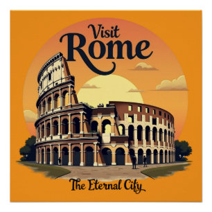 Kolosseum Rom Vintages Design Poster