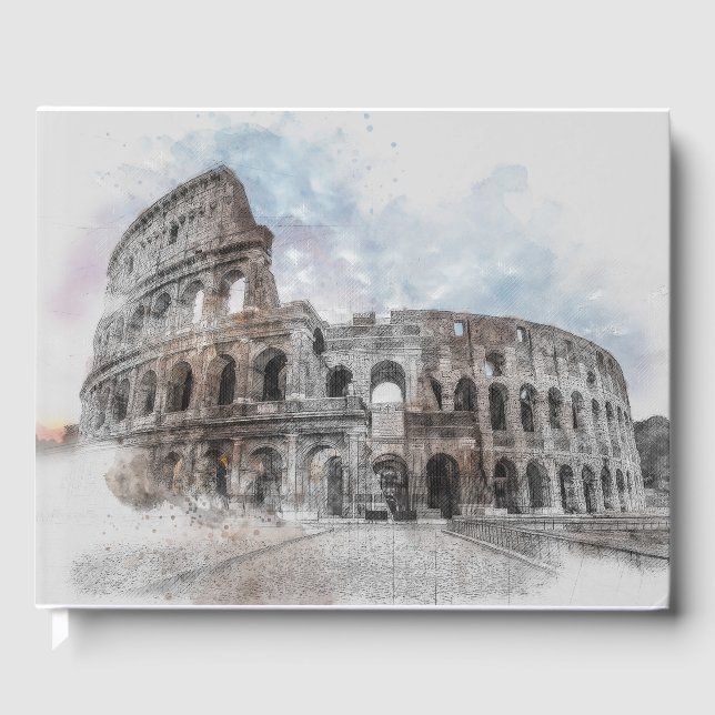 Kolosseum Watercolor Rom Italien Gästebuch (Vorderseite)