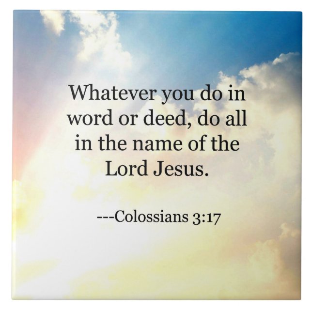 Kolossian 3:17, Christliche Bibelschrift Fliese (Vorderseite)