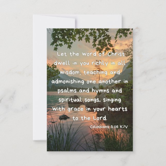 Kolossians 3:16 KJV Bible Verse Pic Flat Gruß Karte (Vorderseite)