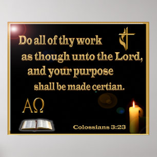 Kolossians 3:23 Poster