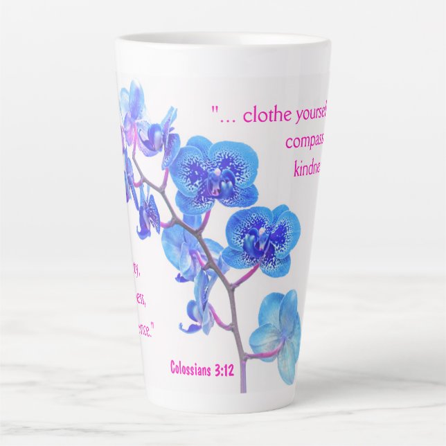 Kolossisten 3:12 Latte-Tasse Milchtasse (Vorderseite)