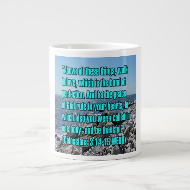 Kolossisten 3:14-15 WEBU-Tasse Jumbo-Tasse (Vorderseite)