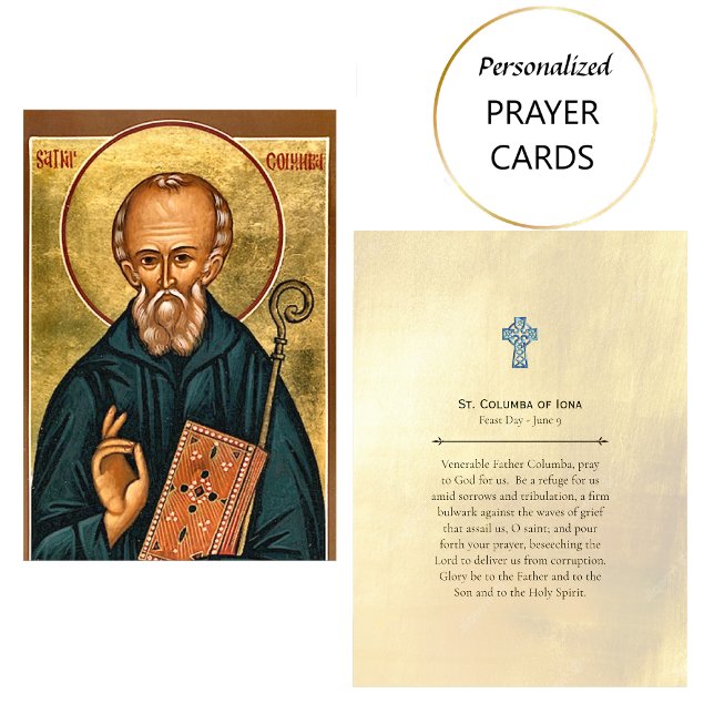 Kolumba von Iona Orthodoxe Christliche Gebetskarte Platzkarte (Von Creator hochgeladen)