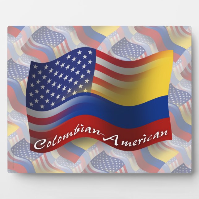 kolumbianisch-amerikanische Wave Flag Fotoplatte (Vorderseite)