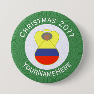 Kolumbianische Abuelita Angel zu Weihnachten Button