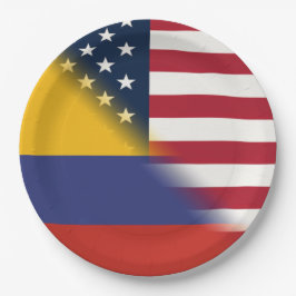 kolumbianische amerikanische Flagge | Hälfte Kolum Pappteller