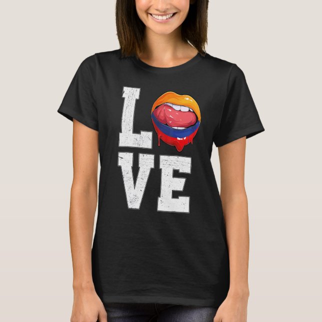 kolumbianische Fahne Fan Liebe kolumbianische Fahn T-Shirt (Vorderseite)