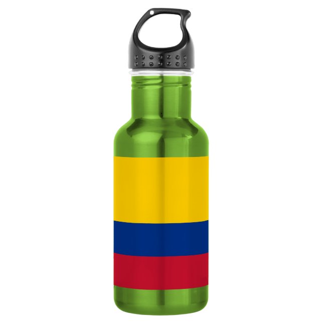kolumbianische Flagge Edelstahlflasche (Vorderseite)