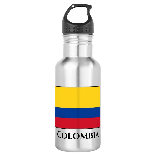 kolumbianische Flagge Edelstahlflasche (Vorderseite)