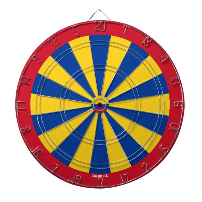 Kolumbianische Flagge farbenfroher Patriotic Dart  Dartscheibe (vorne)