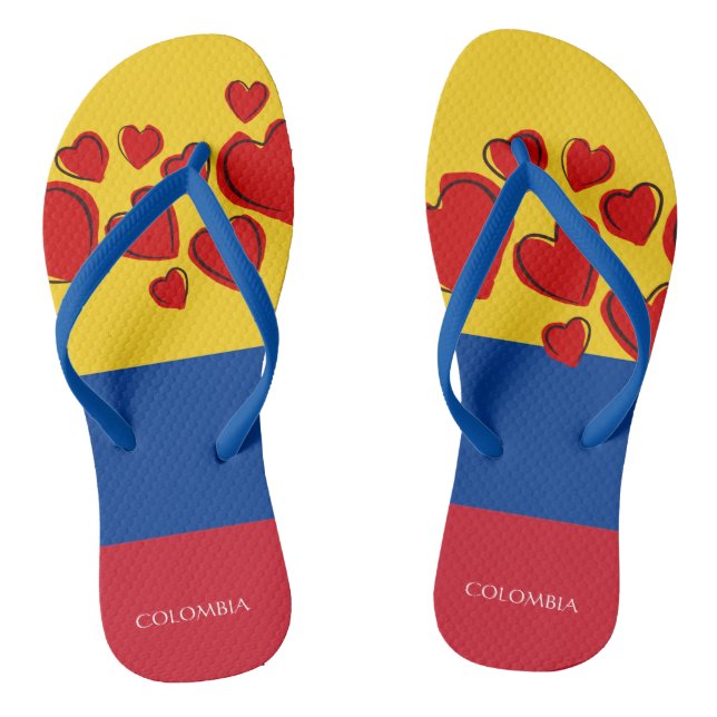 Kolumbianische Flagge Flip Flops (Fußbett)