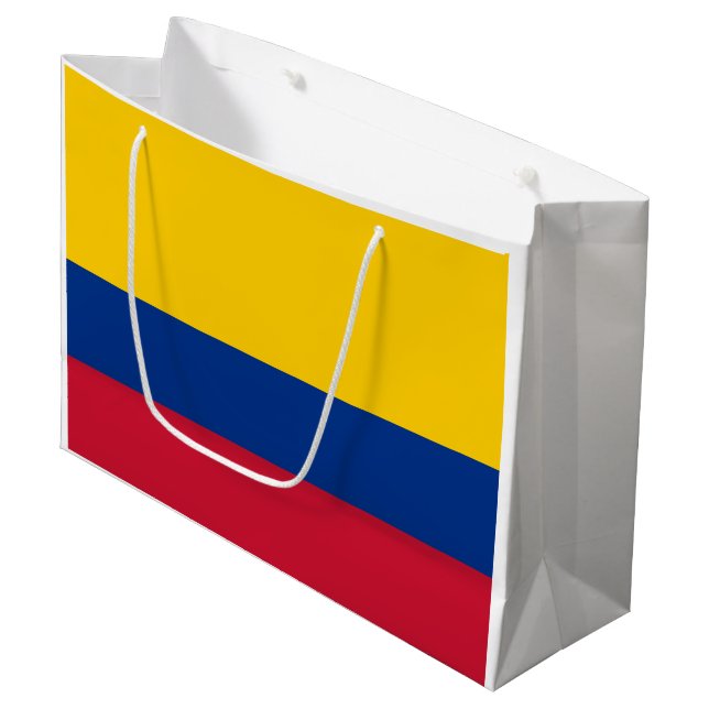 kolumbianische Flagge Große Geschenktüte (Vorderseite Schrägansicht)