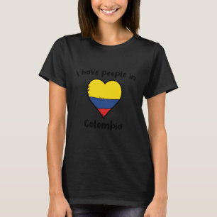 Kolumbianische Flagge Herz Ich habe Menschen in Ko T-Shirt