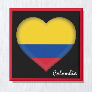 kolumbianische Flagge & kolumbianischer Herzurlaub Magnet