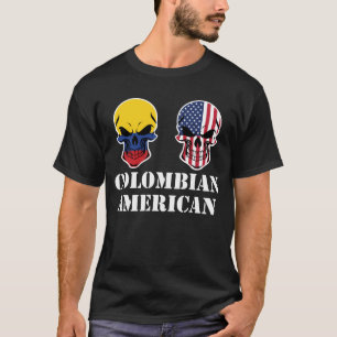 Kolumbianische Flagge-Schädel T-Shirt