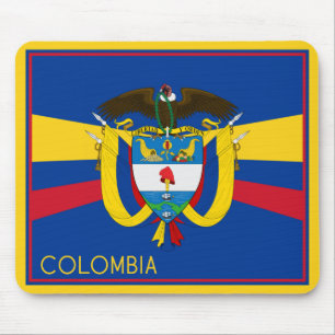 kolumbianische Flagge und -mäntel Mousepad