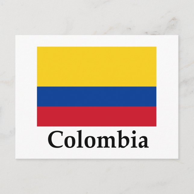 kolumbianische Flagge und Name Postkarte (Vorderseite)
