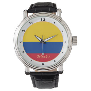 kolumbianische Flagge und trendige kolumbianische  Armbanduhr