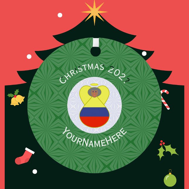 Kolumbianische Flagge Weihnachtsangel Abuela Namen Ornament Aus Metall (Von Creator hochgeladen)