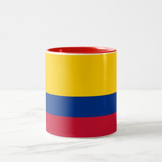 kolumbianische Flagge Zweifarbige Tasse (Mittel)
