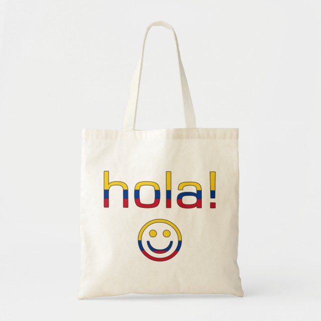 Kolumbianische Geschenke: Hallo/Hola stellen Tragetasche (Vorne)