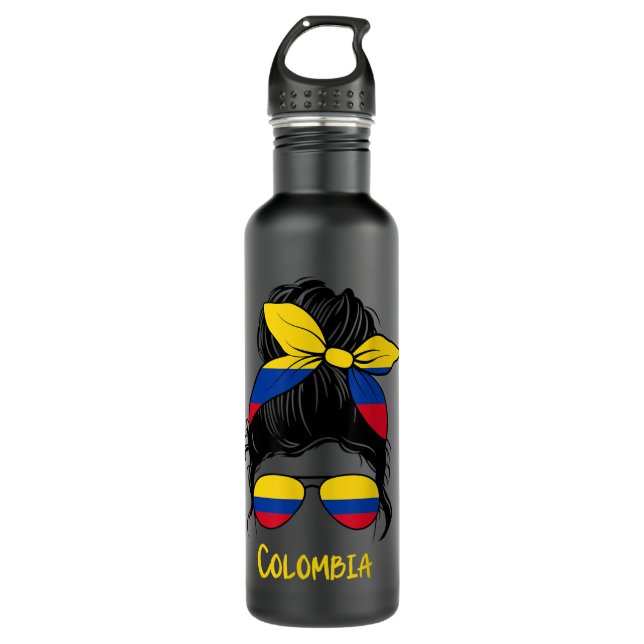 Kolumbianische Girl Mujer Kolombia Edelstahlflasche (Vorderseite)