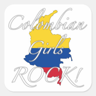 Kolumbianische Girls Rock! Quadratischer Aufkleber