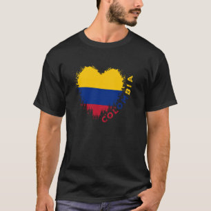 Kolumbianische Herzenflagge Patriotische Kolumbien T-Shirt