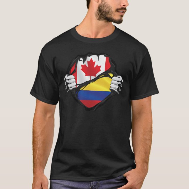 kolumbianische kanadische Händlerflagge T-Shirt (Vorderseite)