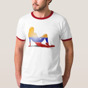 Kolumbianische Mädchen-Silhouette-Flagge T-Shirt