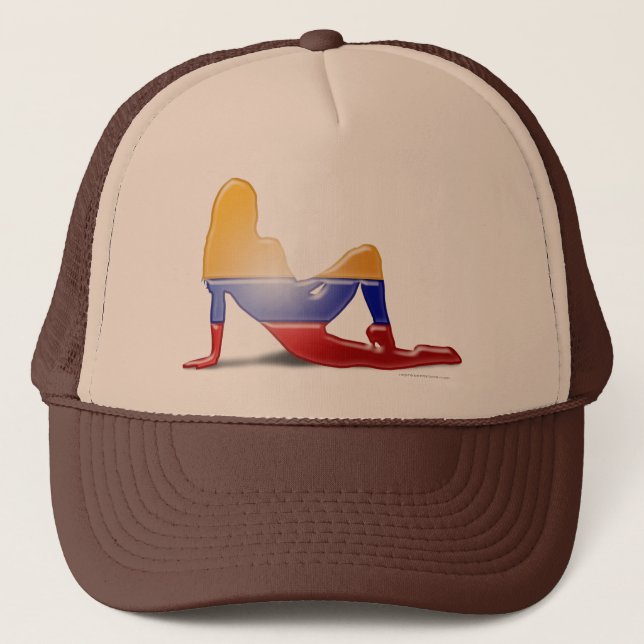Kolumbianische Mädchen-Silhouette-Flagge Truckerkappe (Vorderseite)