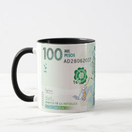 Kolumbianische WährungCartoon-Kaffeezubereitung Ta Tasse