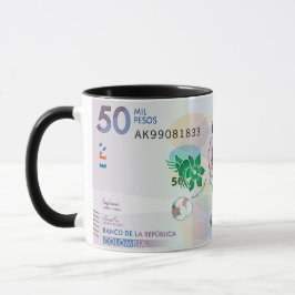 Kolumbianischer Cartoon Kaffee Tasse 50.000 Pesos