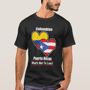 Kolumbianischer puerto-ricanischer Herz-Flaggen Wa T-Shirt