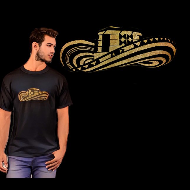 Kolumbianischer Sombrero Vueltiao in Gold Leaf T-Shirt (Von Creator hochgeladen)